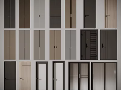 Modern Hinged Doors With Various Styles And Neutral Color Options For Interior Spaces 3d model