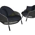 Modern Wicker Armchairs With Gray Cushions And Hat For Stylish Living Space
