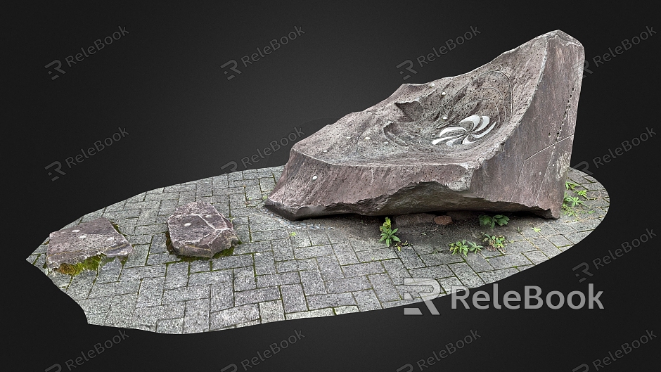 Stone Boulder Stone Block Rock Reef model