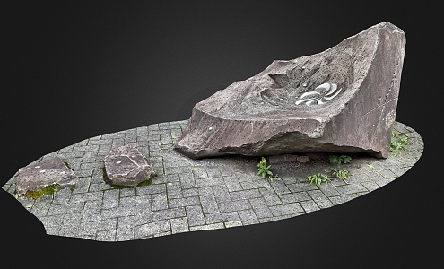 Stone Boulder Stone Block Rock Reef 3d model