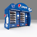 Pepsi Commercial Vending Machine With Blue Exterior Double Doors And Beverage