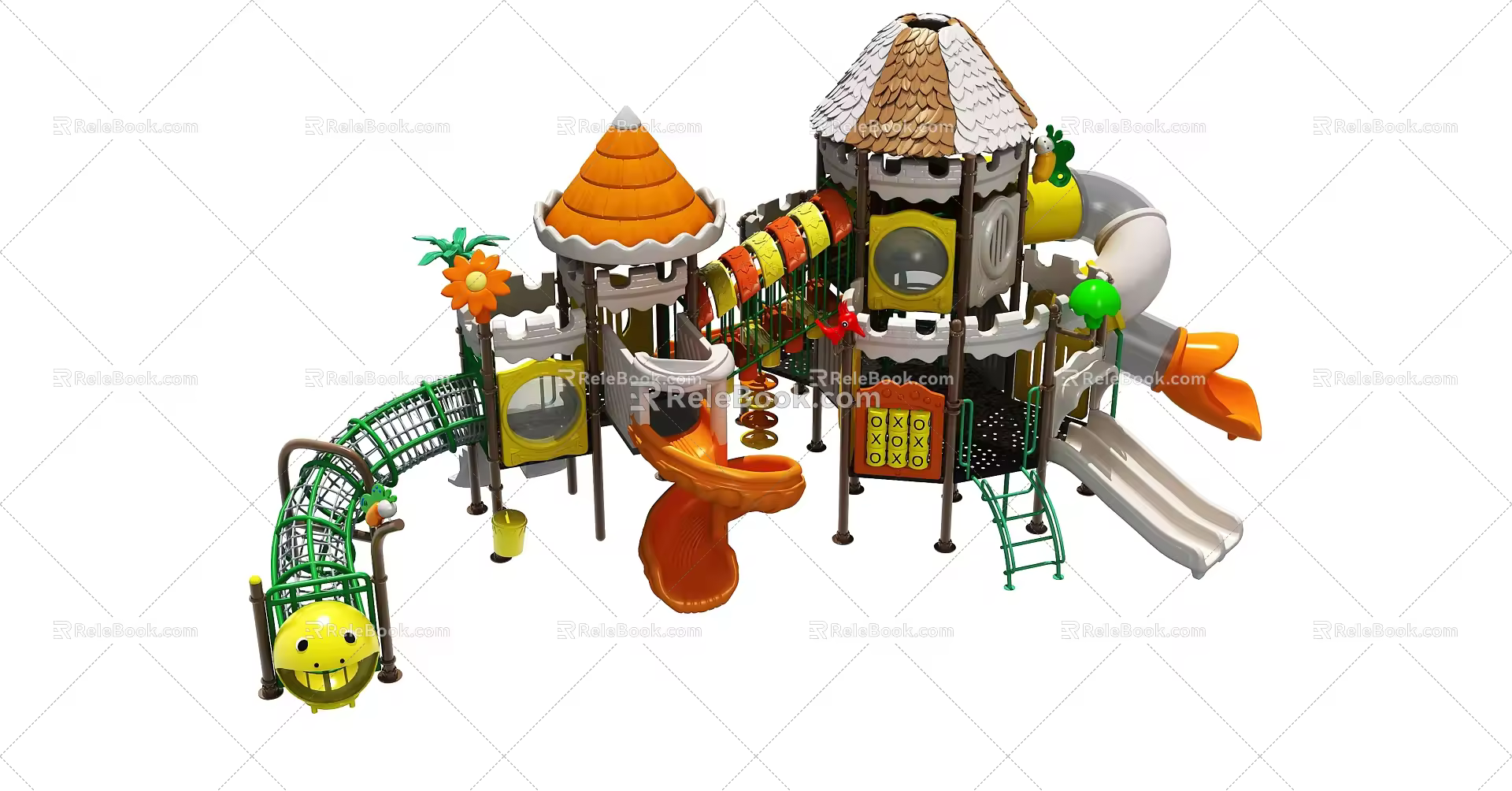 modern slide outdoor slide 3d model
