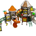 modern slide outdoor slide 3d model