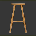 Simple Wooden Stool Furniture with Light Wood Finish and Four Legs Design