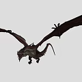 Mythical Flying Dragon with Majestic Spread Wings Soaring in Mid Air