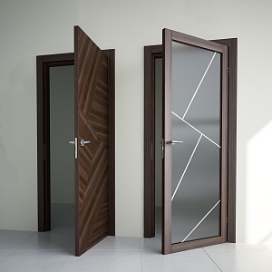 Swing door, single door, toilet door 3d model