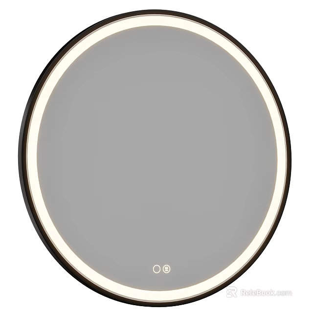 Round LED Illuminated Mirror With Modern Sleek Design And Touch Control 3d model 