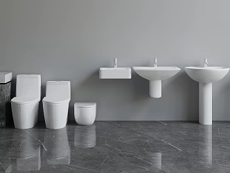 Modern Toilet Sink Combination 3d model