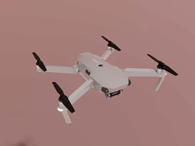 Fun White Four Propeller Drone Recreational Equipment For Outdoor Flying Activity 3d model