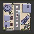 Modern Architectural Miniature Model With Multiple Buildings Greenery Pink Trees And Pathways