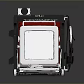 Vintage Retro Style Camera With Red Bellows Silver Metal And Black Body