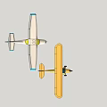 Two Passenger Planes With Brown And Blue White Bodies And Propellers On Ground