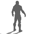 Muscular Sci Fi Game Character 3D Model With Armor Helmet Standing Pose 3d model
