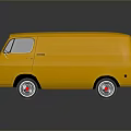 Yellow Boxy Small City Bus With Modern Exterior Design Features