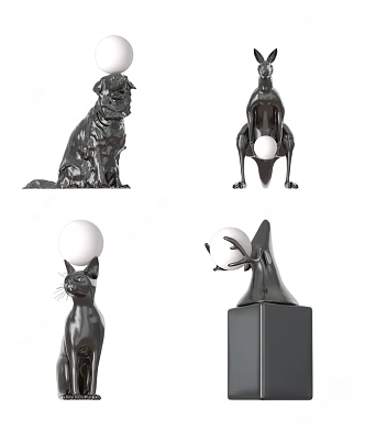 Modern Alien Floor Lamp Animal Dog Kangaroo Cat Sculpture Alien Floor Lamp 3d model