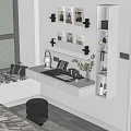 Simple Dressing Table Combination 3d model