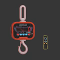 Industrial Digital Crane Scale With Red Display Hook And Remote Control 3d model
