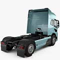 Volvo Light Blue Commercial Truck With Modern Sleek Exterior And Cab Design