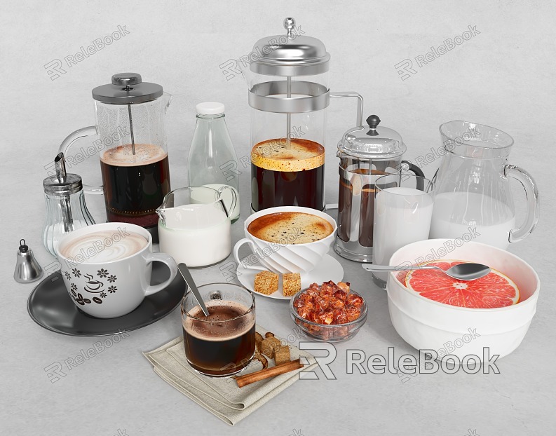 Coffee Coffee Pot Coffee Cup Food Drink model