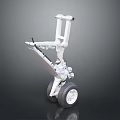 Durable White Hardware Tool with Sturdy Frame and Movable Wheels 3d model