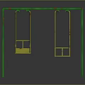 Green Playground Swing Set Structure with Two Yellow Seats and Stable Frame