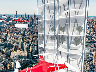 Aerial Urban Planning Aerial View Modern Cityscape With High Rise Buildings And Green Spaces 3d model