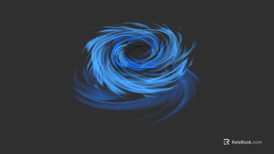Blue Spiral Patterned Armchair With Black Background And Modern Design 3d model 