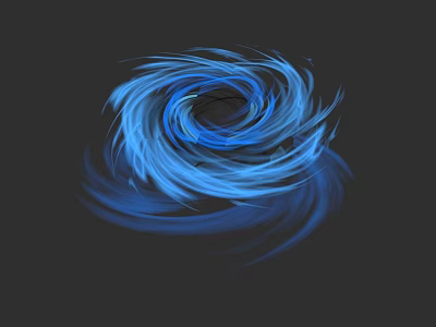 Blue Spiral Patterned Armchair With Black Background And Modern Design 3d model