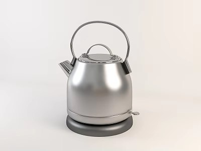 Stainless Steel Silver Electric Kettle Modern Design Daily Home Use 3d model