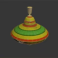 Household Spinning Top With Colorful Stripes And Cork Top Design
