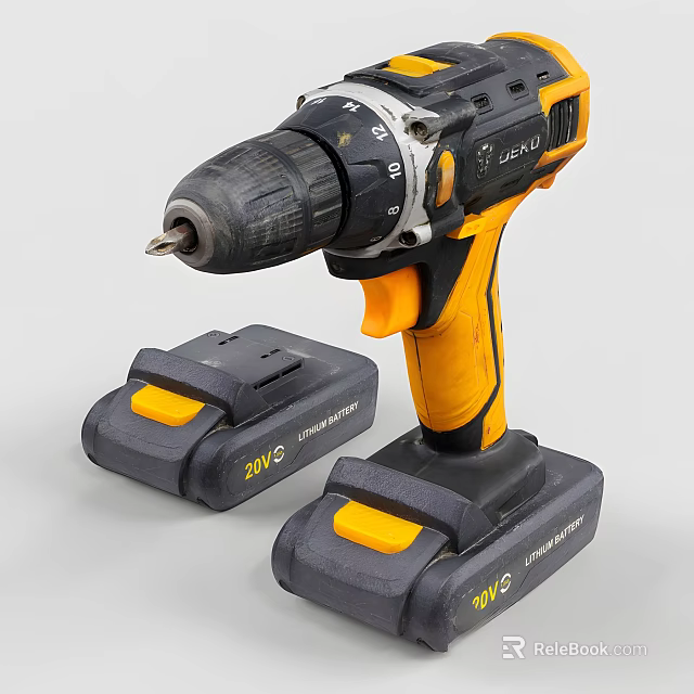 Cordless Drill With Rechargeable Batteries For Home Use 3d model 