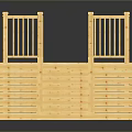 Detailed Wooden Staircase Model Featuring Steps Railings And Platform Structure 3d model