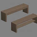 Wooden Shoe Bench With Simple Design And Two Different Styles For Entryway 3d model