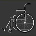 Durable Industrial Wheelchair With Steel Frame And Black Seat For Mobility Support