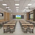 Modern Classroom Recording and Broadcasting Classroom 3d model