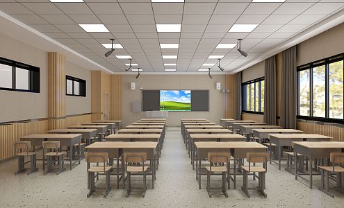 Modern Classroom Recording and Broadcasting Classroom 3d model