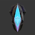 Fantasy Glowing Sword With Blue Purple Crystal Blade And Decorative Hilt