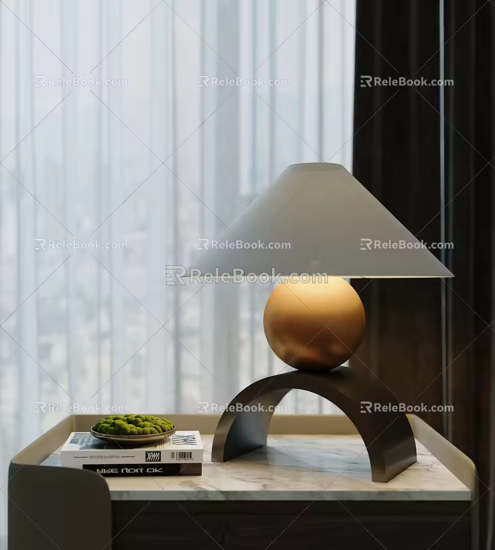 Modern metal table lamp 3d model