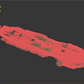 Green Sunken Water Transport Vessel With Underwater Hull And Detailed Structure Features