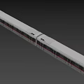 Modern White Urban Metro Train With Red Stripes Black Front And Multiple Carriages
