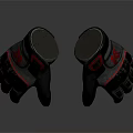Gray And Red Protective Gloves With Grip Design For Daily Use