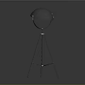 Modern Floor Lamp With Tripod Base And Hemispherical Metal Shade 3d model
