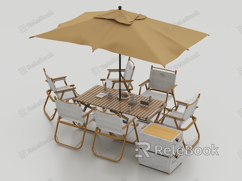 Outdoor leisure seat parasol food combination model