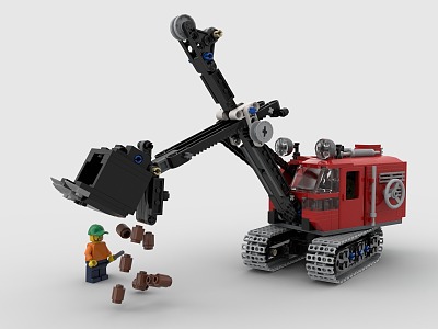 Lego toy excavator bucket construction machinery 3d model