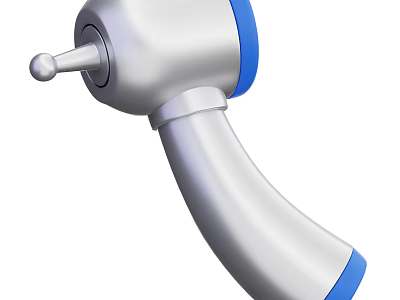 Professional Medical Device With Silver Blue Handle And Ergonomic Probe Design 3d model