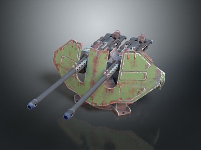 Turret Machine Gun Heavy Machine Gun Turret Sci-fi Tower Defense Game Tower Defense Sci-fi Turret Game Turret 3d model