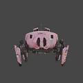 Vintage Pink Steampunk Mechanical Game and Movie Character With Gear Background