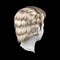 White Head Model With Blonde Short Hair And Visible Facial Organs