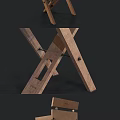 Wooden Leisure Chair With X Shaped Legs And Simple Modern Design