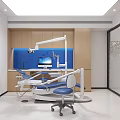 Modern Medical Waiting Area With Wooden Reception Desk Doctor Introduction Wall And TV